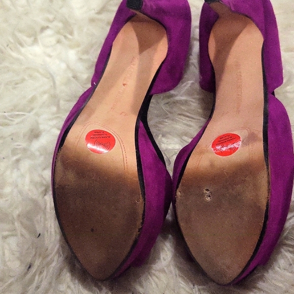 ZARA fuchsia suede platform heels peep toe shoes - Picture 4 of 7